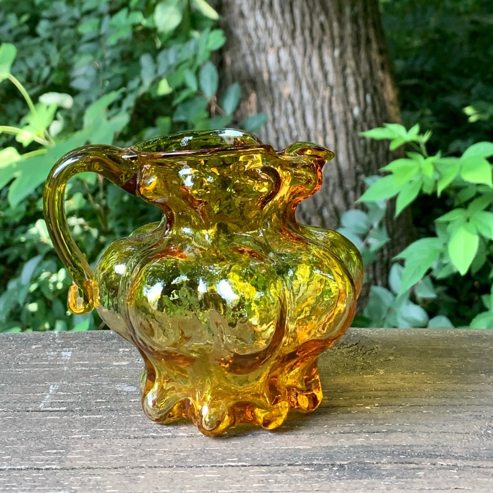 Amber Blown Glass Pitcher